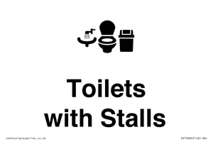 Toilets: Stalls and Wash Basin with Sanitary Bin